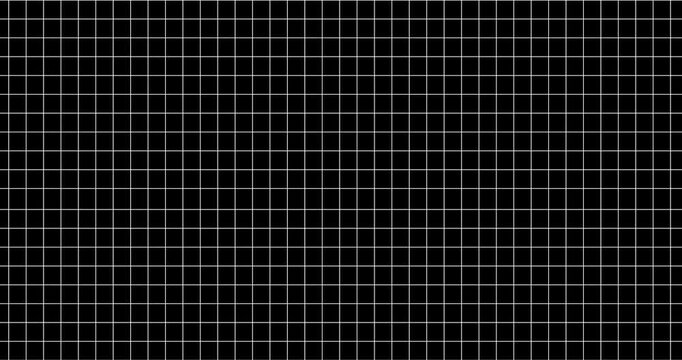 Black dark grid abstract background video, subtle square pattern texture. Minimal geometric mesh surface, clean tech-style layout with soft contrast. Modern digital backdrop ideal for UI, data, tech