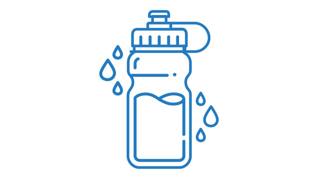 Professional reusable water bottle flask vector icon with editable stroke, ideal for zero waste lifestyle campaigns, sports hydration graphics, and promoting sustainable eco-friendly plastic