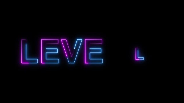 Vibrant typographic design celebrates peak video game milestone achievements. Creative typographic design provides dynamic entertainment graphics. Gaming victory with typographic design.