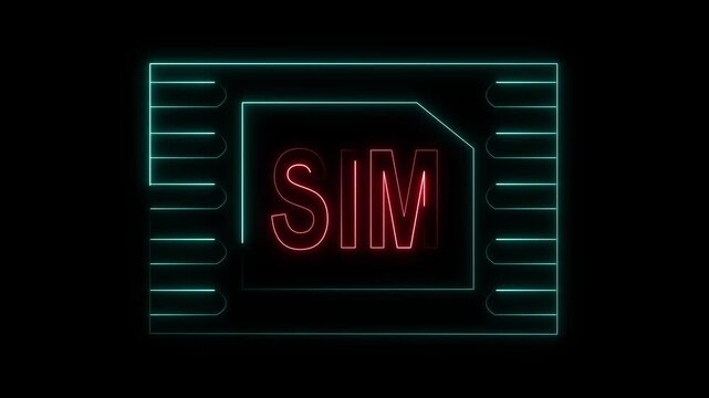 Digital SIM card chip monitors global mobile telecommunications connectivity paths. Modern SIM card chip represents cellular data network roaming. Mobile technology with SIM card chip.