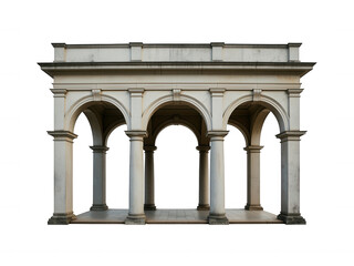 Obraz premium Classical Stone Arcade with Arches Isolated on Transparent Background