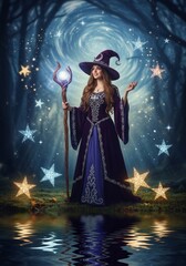 Fototapeta premium 星降る森の魔法使い