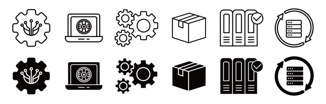 ITIL icon set. infrastructure and library vector illustration concept