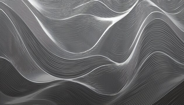 Grey Flowing Wave Lines