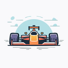 Obraz premium Stylized Formula 1 Race Car Illustration