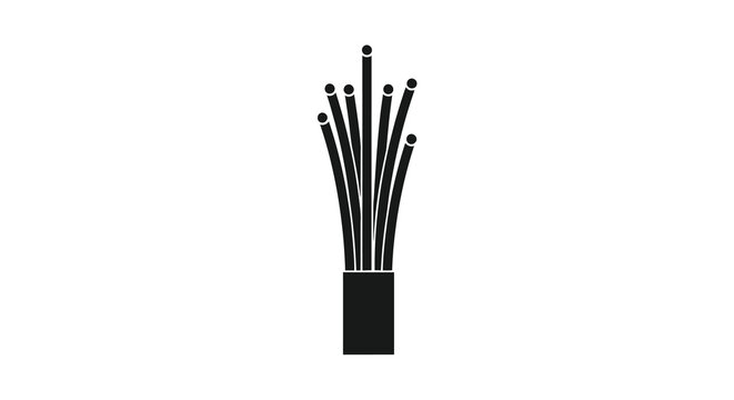 Fiber optic cable bundle black silhouette wires