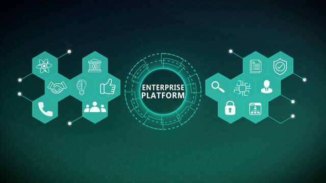 Enterprise Platform Technology Interface with Smart Digital Infrastructure and Business Systems 4k animation video