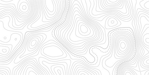 Fototapeta premium Retro topography map. White geographic contour map. Abstract outline grid.Modern design with White background with topographic wavy pattern design.paper texture Imitation of a geographical map shades.