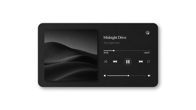 Music Player Interface Animation with Green Screen Background 4K