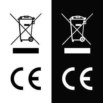CE WEEE Electronic Certification Marks Icon Symbol