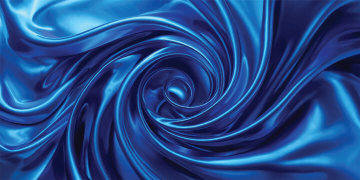 Abstract blue spiral wave background with glowing water swirl pattern