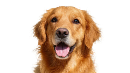 Fototapeta premium Golden Retriever dog head portrait happy panting tongue out