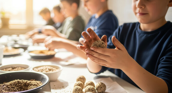 Kids' Hands-On Cooking Class Making Healthy Energy Balls