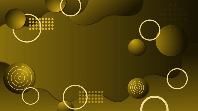 Abstract background with layered circles fluid shapes and dotted accents, modern geometric composition animation
