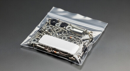 Fototapeta premium Small bag of assorted metal screws.