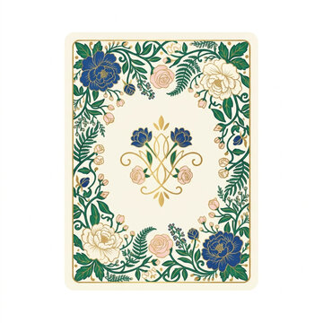 Elegant floral pattern on a playing card back design.