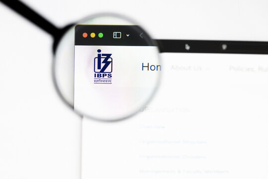 Milan, Italy 2026, 20 Apr Closeup of ibps website on a laptop screen. ibps logo under a magnifying glass.