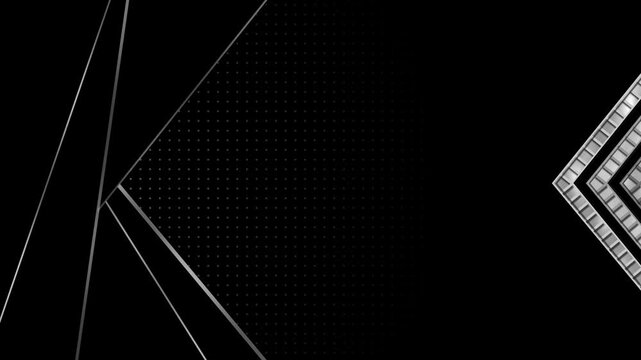 Abstract background with layered metallic chevron arrows animation