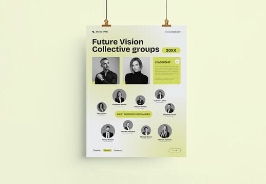Modern Corporate Team Structure Leadership Poster Template for Business Company Profile