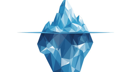 Abstract Iceberg Concept Illustration, Blue Ice Formation, Water Reflection © fadil