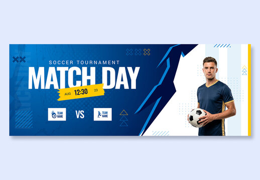 Soccer Tournament Match Day Web Banner Template Design