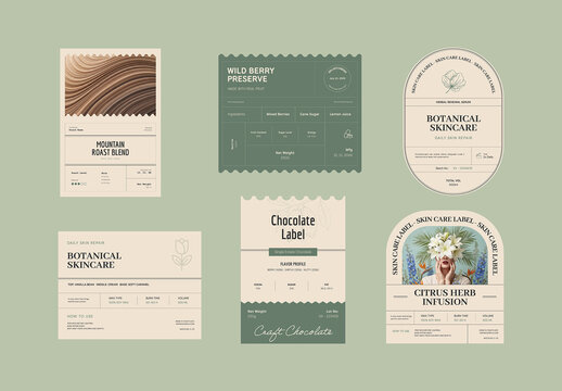 Minimal Product Label Templates Bundle for Organic Branding and Packaging