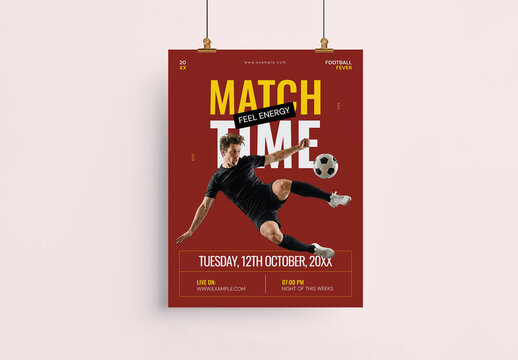 Football Match Time Event Poster Template