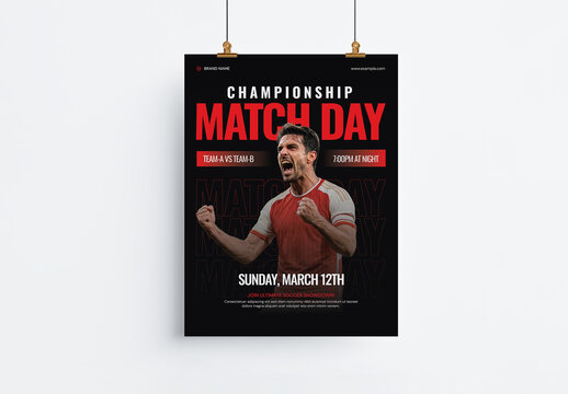 Football Championship Match Day Poster Template Design