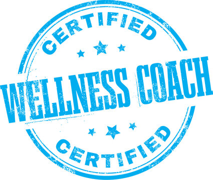 Wellness Coach Vector Blue Rubber Stamp