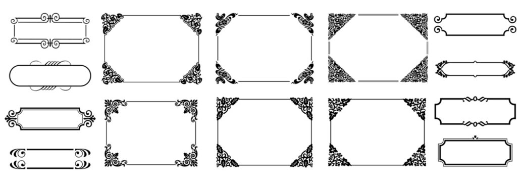 decorative frame border vectors ornate vintage floral geometric borders collection	