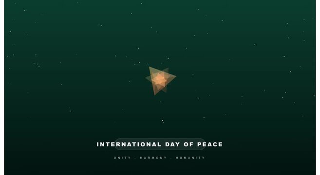 International day of peace motion with geometric star animation unity harmony