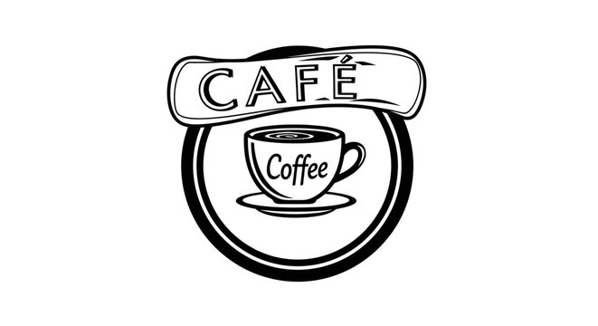 Coffee cup and saucer logo design.