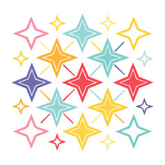 Obraz premium Colorful Star Pattern in Flat Design