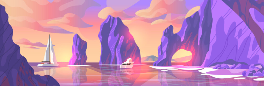 Los Cabos Mexico travel destination famous rock formations boats sunset ocean scenic seascape colorful cliffs modern web banner