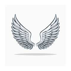 Fototapeta premium White Feather Wings Graphic Vector Illustration