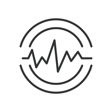 Heart rhythm, icon in line design. heart, rhythm, pulse, cardiology, heartbeat, medical, health on white background vector. Heart rhythm editable stroke icon