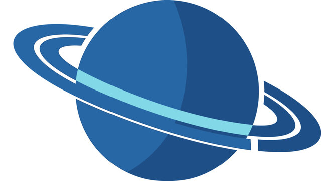 Blue planet with rings, cosmic, space exploration, astronomy, science