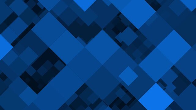Abstract blue geometric background with layered squares and rectangles in dark and bright tones. Modern digital design with a clean tech feel, ideal for wallpaper, banners, and presentations.