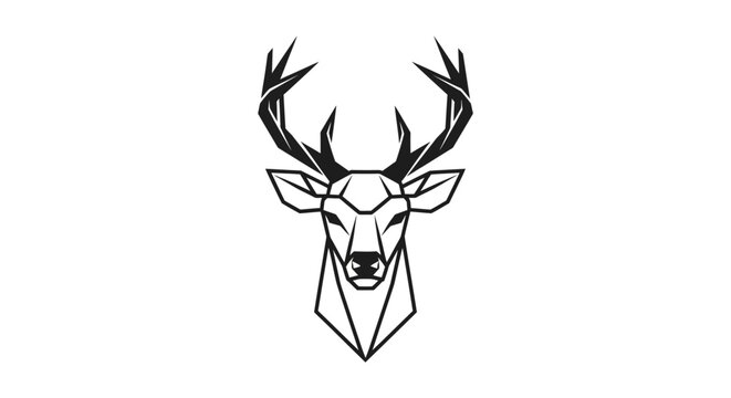Geometric Deer Head Illustration Design.