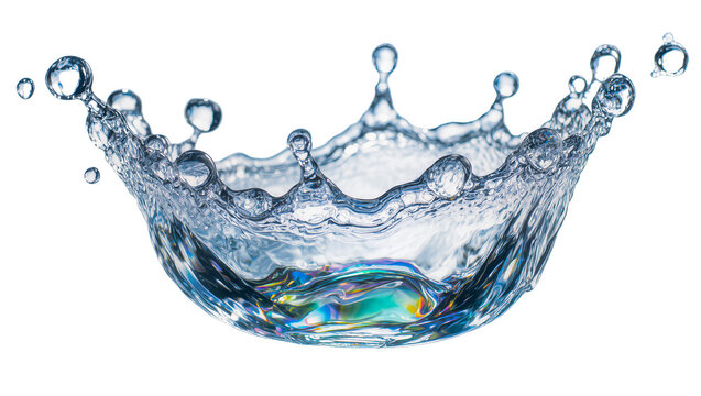 Water splash crown shape with droplets