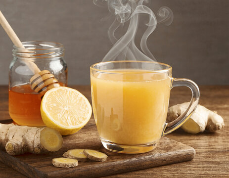 Healthy Ginger and Honey Beverage for Wellness and Immunity