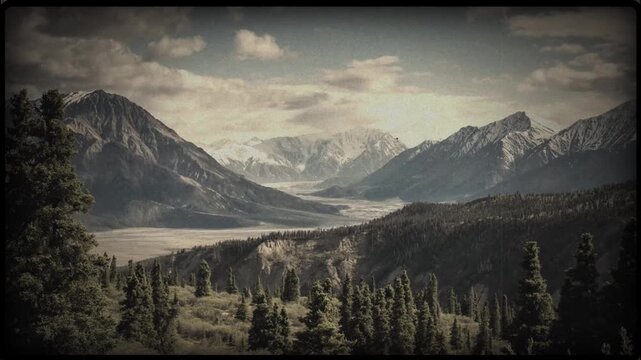 Super 8 Film Overlay with Vintage 8mm Grain, Light Leaks, and Retro Film Burn. Cinematic Nostalgic Sepia Texture for Mountain Landscapes, Animation, and Motion Graphics 4k video