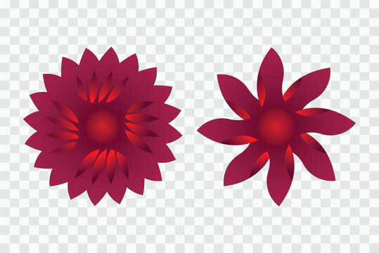 Elegant crimson floral mandala logo set with layered petal geometry and modern gradient bloom design.