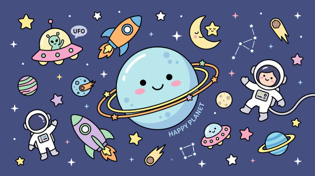 Astronaut Smiling in Space Suit.