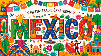 Vibrant Mexican Fiesta Celebration Design. © Abhinaya Project