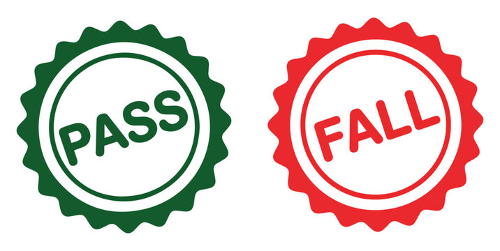 approval stamp check and cross icons