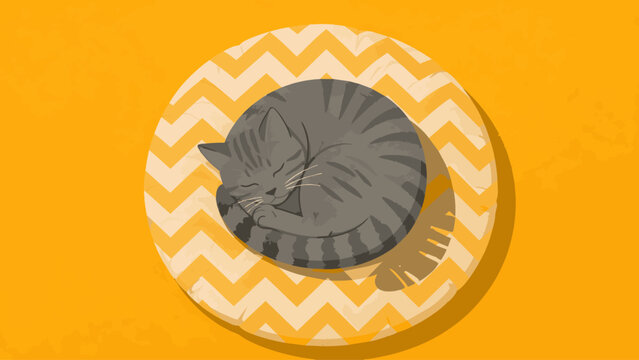 Decorative seashell on a yellow patterned background vector illustration