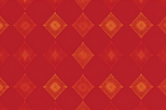 A red and yellow geometric pattern on a red background
