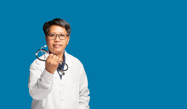Female Doctor Holding Stethoscope with Determination