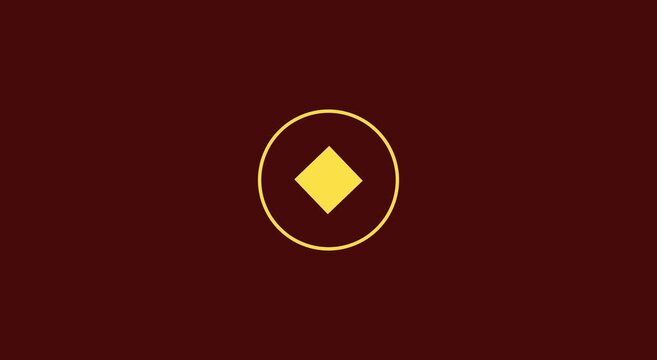 Minimalist abstract motion animation background, with rotating yellow, square and circle